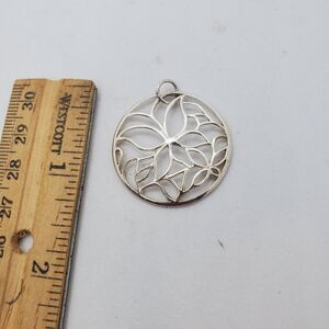 Sterling Silver Butterflu and Floral Pendant 925